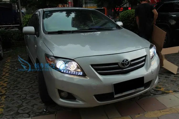 KOWELL автомобильный Стайлинг для Toyota Corolla фары 2008-2010 Altis светодиодный фары DRL Биксеноновые линзы Высокий Низкий луч парковка противотуманная фара