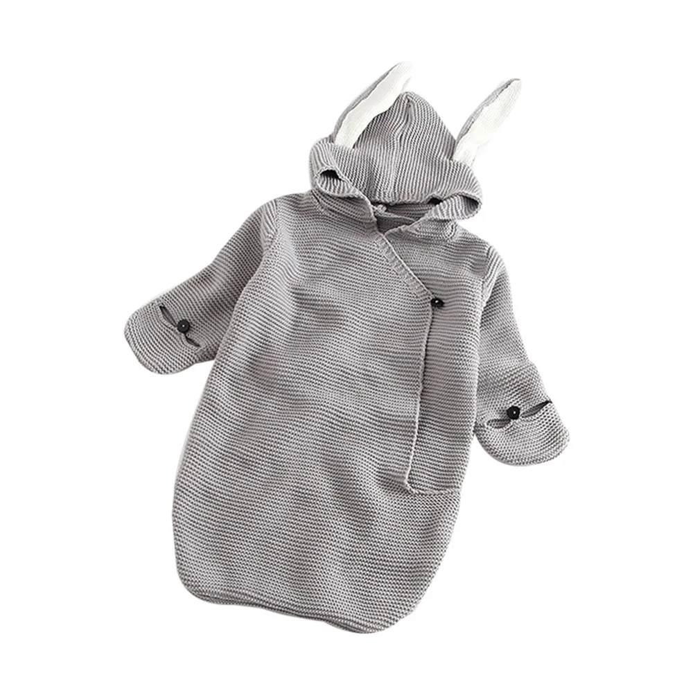 

Cute Rabbit Baby Stroller Sleeping Bag Spring Autumn Newborn Infant Knitted Swaddle Wrap Nest Envelopes For Toddler Kid 0-1Y