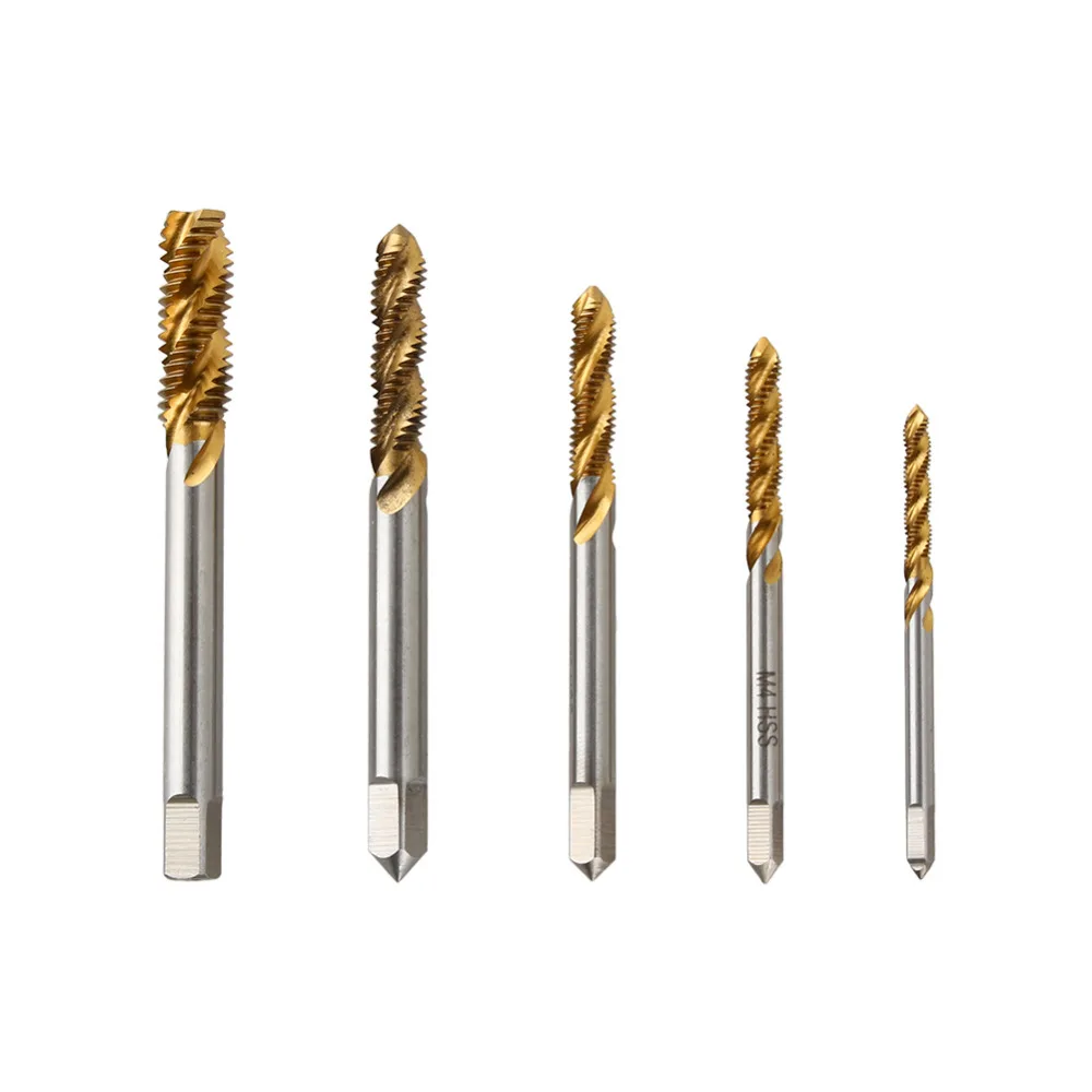 

Titanium Coated Metric Hss Spiral Fluted Machine Screw Tap M3 M4 M5 M6 M8 (Optional) Spiral Pointed Taps Tapping Thread Forming