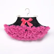 Черная ярко-розовая юбка для детей, юбка-пачка для девочек, юбка для маленьких девочек, праздничная юбка