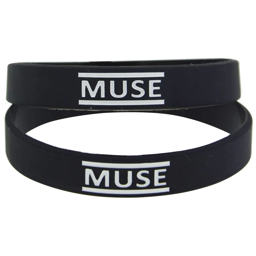 

1piece Muse Silicone Debossed Filled in Colour Wristband Bracelet for Music Fans