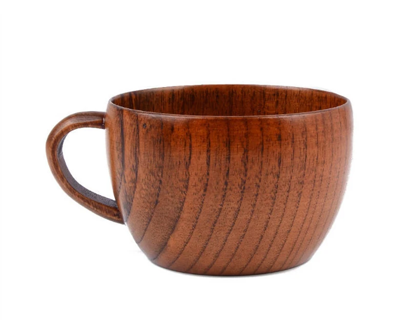200ml Classic Wooden Tea Cup Coffee Mug Natural Jujube Wood Mug With Handgrip MilkWaterJuice Cup for Kids Home Bar Drinkware (9-1)