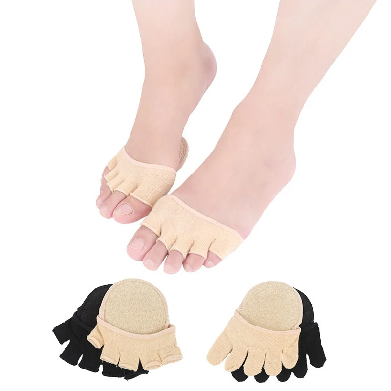 1Pair Cotton Toe Corrector Foot Pads Sock for Pedicure High Heels Toe Protector Feet Care Tool Separators Toe Socks Orthopedic
