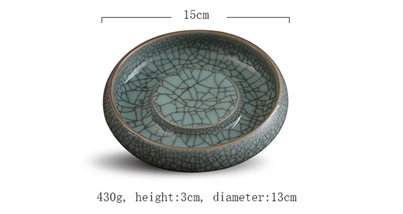 Китайский керамический поднос для заваривания чая, круглый поднос для чайника в японском стиле, поднос для чайника, антикварный фарфоровый поднос для заваривания чая, 1 шт