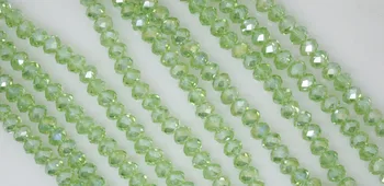 

Miss00353 wholesale lot 10strand faceted AB light green crystal glass loose bead handmade 6mm