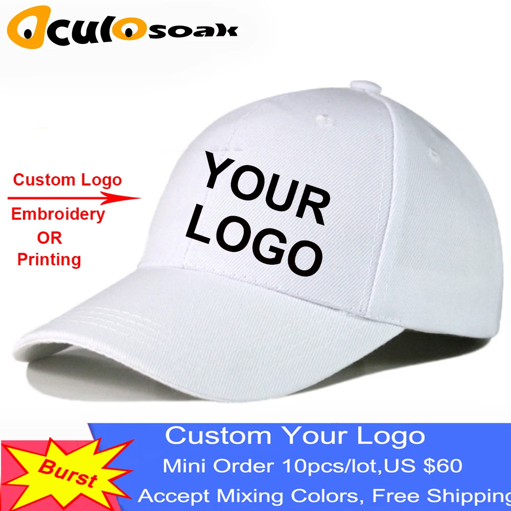 

Sun Hats Pure Cotton Golf Hat Adult Good Quality Peaked Cap Men Logo Customized Solid Color Baseball Cap 10pcs/lot