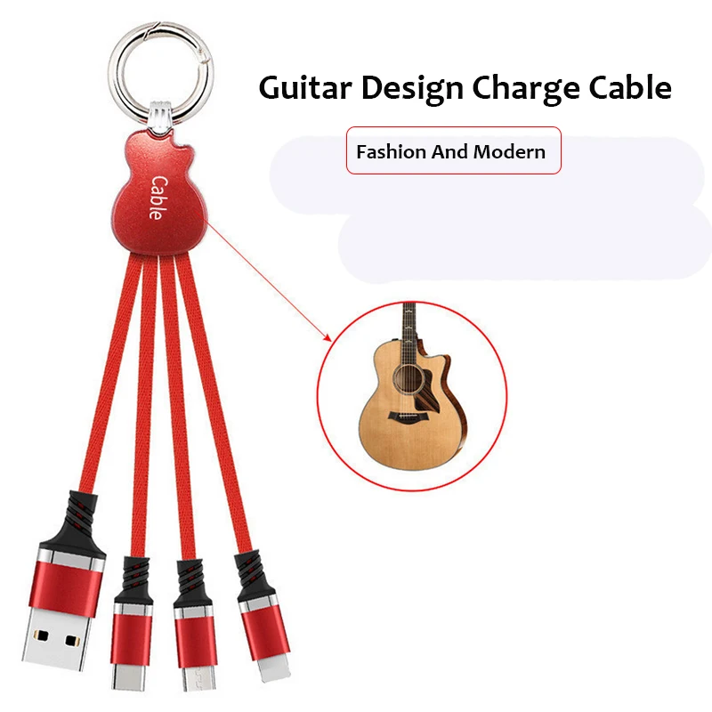 

3 in 1 Flexible USB Fast Charge Data Phone Cable Portable Decorate Key Chain Cable Line For Huawei Nova 2/2 plus/2s/3/3e/3i/lite