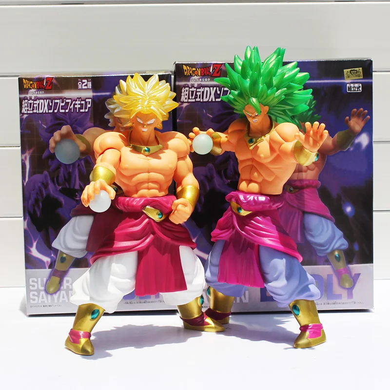 2 стиля Dragon Ball Z зеленые волосы Супер Saiyan Broly ПВХ фигурку Модель игрушки Классические игрушки Бесплатная доставка 10 см "26 см