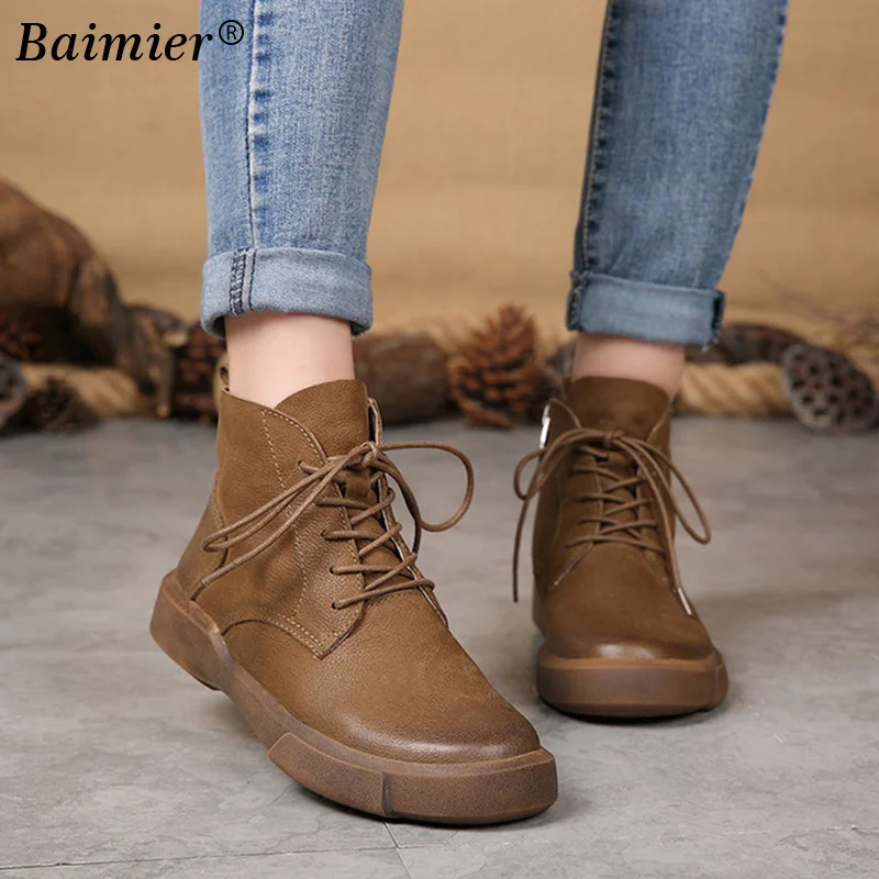 

Fashion Martin Boots British Style Brand New Women Genuine Leather Shoes For Lady Autumn Ankle Boots Winter Retro Boots