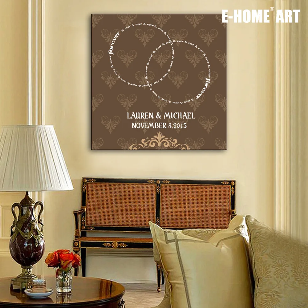 

Guest Signature DIY Party Gift Wedding Canvas Signing Board Canvas Painting - Two Round Wedding Decoration Free Shipping