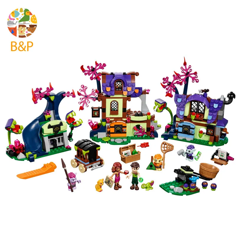 NEW 41185 646pcs Elves Magic Rescue from the Goblin Village Building set Blocks kids Educational Bricks toy Compatible 10698