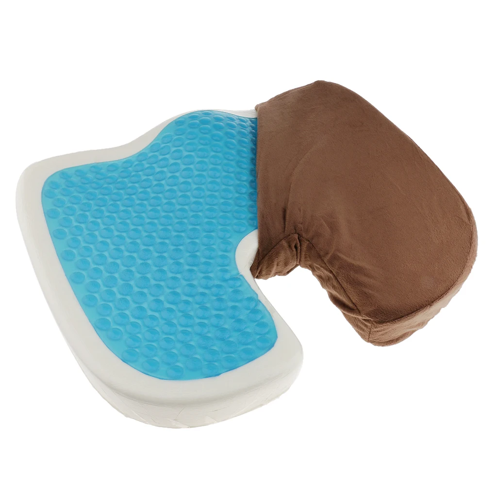 Gel Cool Neck Shoulder Headrest Pillow + Coccyx Orthopedic Car Seat Cushion