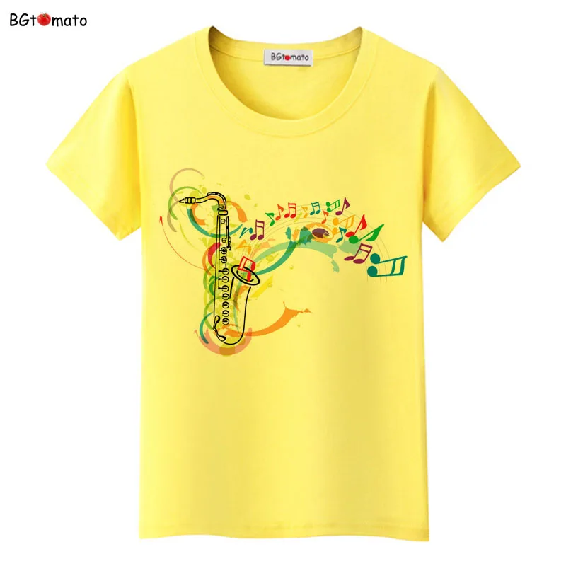 BGtomato Новое поступление саксофон Печать Искусство рубашки для мальчиков модные, красочные верхняя одежда с музыкальным рисунком комплект брендовой одежды хорошего качества повседневные футболки - Цвет: 4
