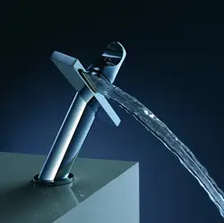 BECOLA Chrome Водопад кран Личность ванная комната одной ручкой кран с одним отверстием холодной и горячей воды смеситель