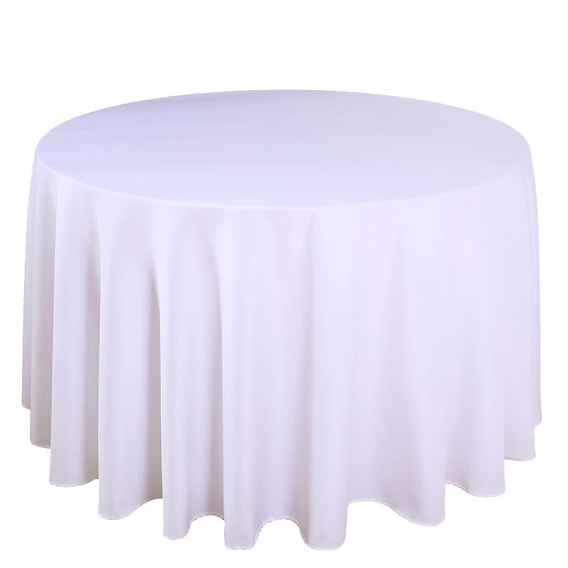 ShippingFREE10PCTableCloth120RoundWhitePolyesterWeddingDecor