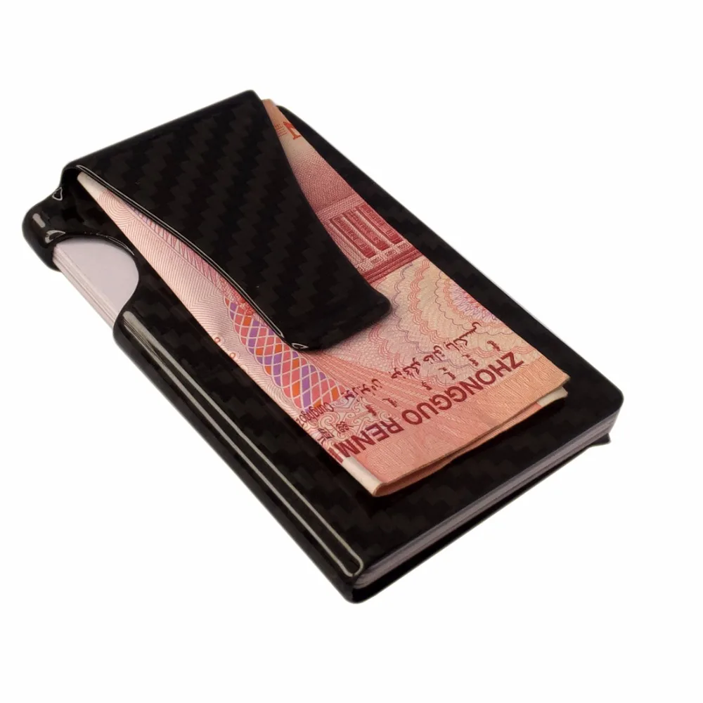 TUOPUKE минималистичный Rfid Кошелек 3 K класс подлинное качество углеродное волокно хранение денег клип тонкий кошелек держатель кредитной карты