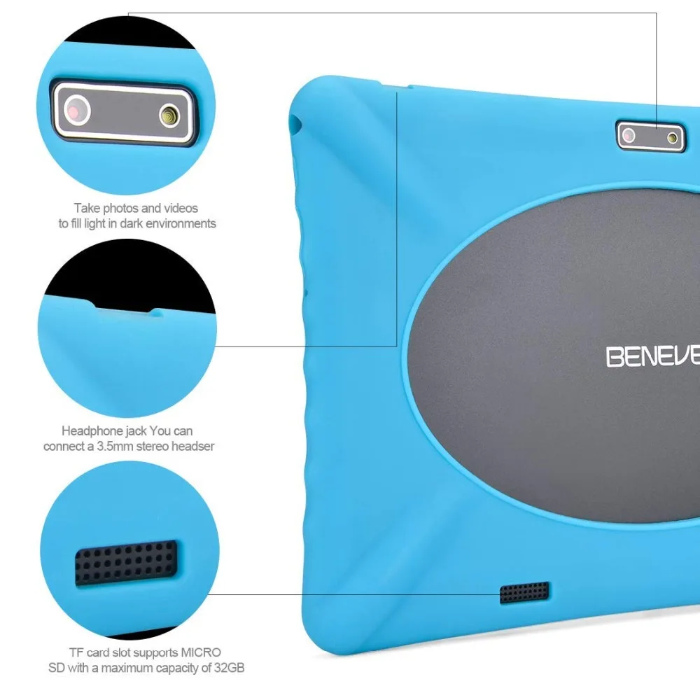 Pаспродажа Россия, Испания, склад, корабль, Детский планшетный ПК, 10,1 дюймов, Full HD дисплей, Android 7,0, 2 ГБ + 32 ГБ, двойная камера, 2 Мп + 5 МП, Bluetooth, Wi Fi