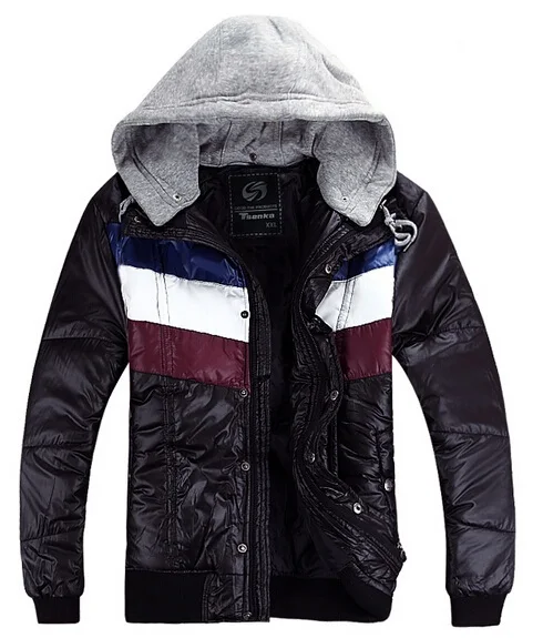 Men's Cotton Padded Warm Jacket With Detachable Hood Man Fashion Winter Wadded Jackets Casual Outwear Free Shipping Hot Sale | Мужская