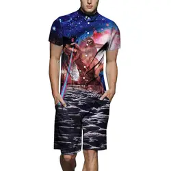 Новые Высококлассные повседневные мужские европейские размеры удобные комбинезоны 3d принт Гавайские Модные Топы Рубашки с коротким
