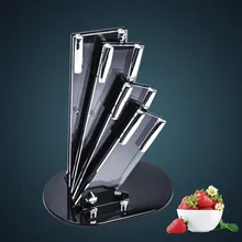 Alta calidad en acero inoxidable cuchillos bloque de acrílico titular, cuchillos soporte holder bloquear envío gratis