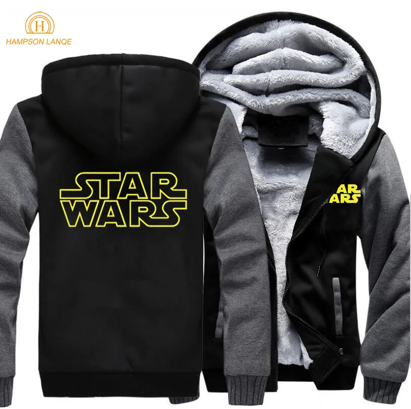 

New Arrival Star Wars Fashion Mens Hoodie 2019 Spring Winter Warm Sweatshirt Men Thick Zipper Hoodies Men's Jacket Brand Hoody