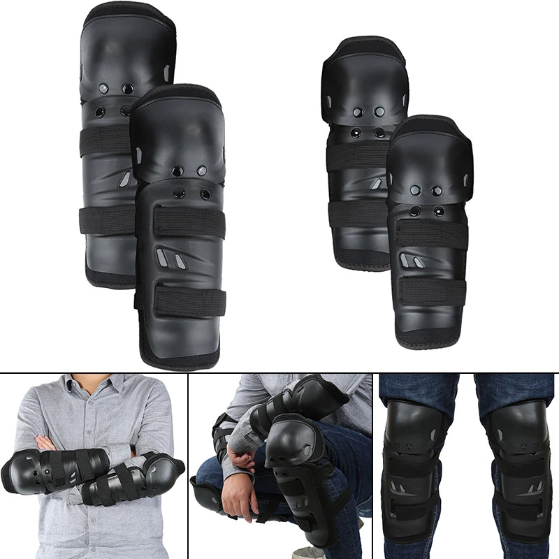 4Pcs Bike Motorcycle Rollerblade Knee Elbow Pad Protector Guard Gear Armor Adult