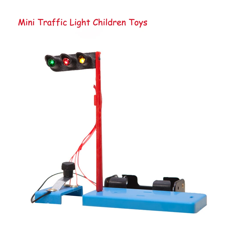 

Kid DIY Colorful Mini Electronic Plastic Traffic Light Science Experiment Gizmo Student Fun Learning Education Toys for Children