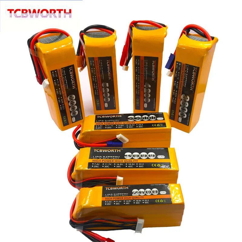 

6S RC Airplane LiPo Battery 22.2V 2200 2600 3000 3500 4000 5000mAh 25C 35C 60C For RC Aircraft Quadrotor Car Drone LiPo 6S