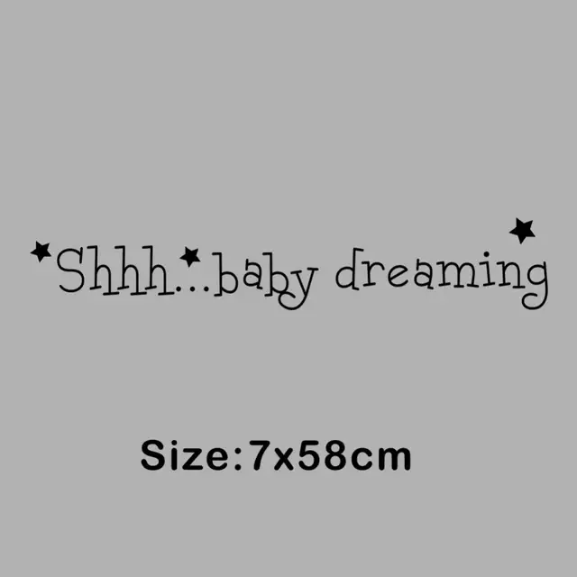 Shhh Baby Dreaming Quotes Wall Sticker Art Vinyl Wall Decal For