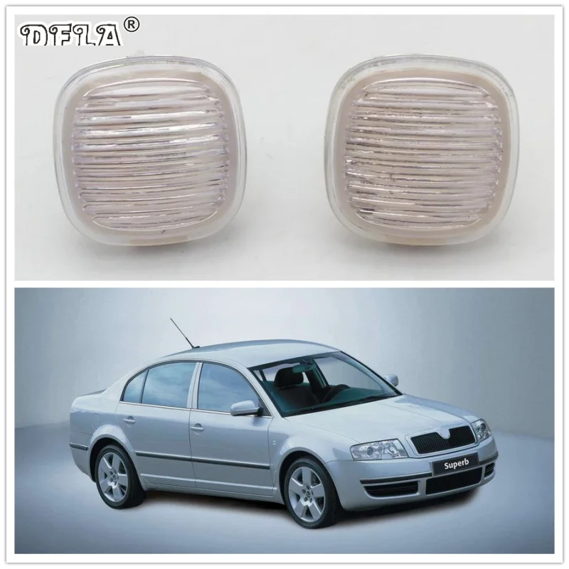 

2pcs For Skoda Superb 2002 2003 2004 2005 2006 2007 2008 Car-Styling Side Marker Turn Signal Light Lamp Repeater