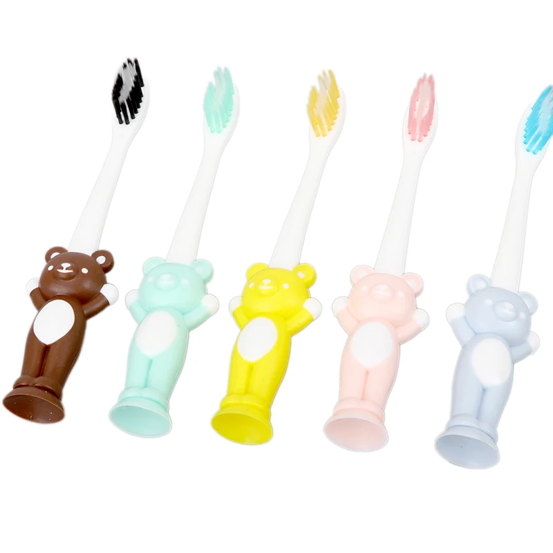 Новая детская зубная щетка мультяшная ручка зубная щетка для ухода Здоровье детская зубная щетка всасывание с подставкой