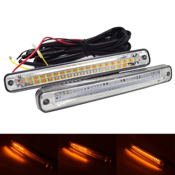 

2pcs Car Flowing Turn Signal Light Yellow Daytime Running DRL 12V Indicator Lamp Waterproof