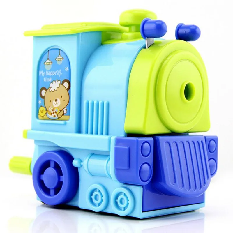 

Coloffice 1 PC Cartoon New Small Train Hand - Rolling Pencil Sharpener Student Stationery For Kid Gift School Office Supplies