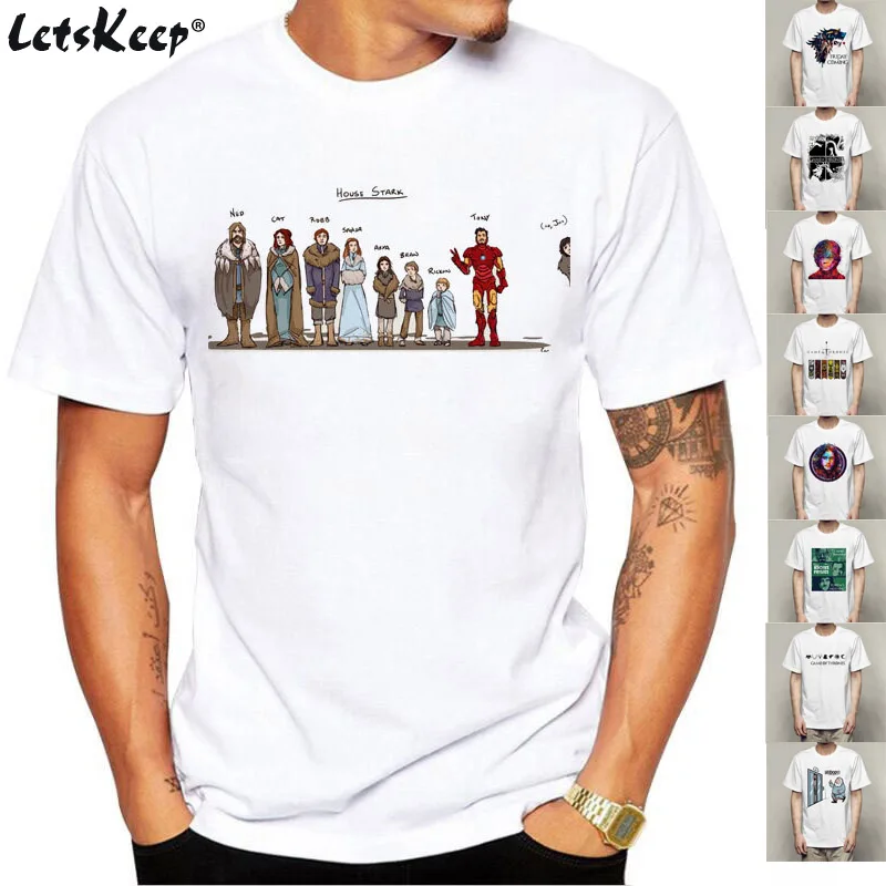 

New Printing Casual Funny T shirt Summer man short sleeve Spandex tshirt man Funny T-shirt Graphic house stark size S-3XL, ZA553