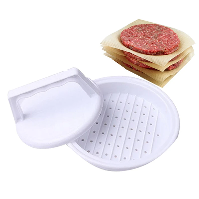 2Pcs/Set Burger Press Round Hamburger Press Food Grade Plastic Hamburger Beef Grill Patty Meat Tenderizer Make Mold Kitchen Tool