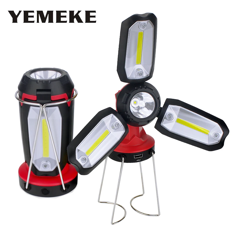 

Multifunctional Portable Cob Led Flashlight Folding Hook Working Inspection Light Flashlight Torch Lanterna Lamp Emergency Light