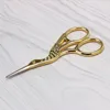 Stainless Steel Retro Tailor Scissor Crane Shape Sewing Small Embroidery Craft CrossStitch Scissors DIY Home Tools Golden silver 5
