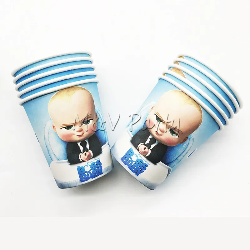 46 шт/лот Boss Baby Theme вечерние одноразовые стаканчики посуда день рождения, детский душ бумажная чашка тарелка маленький босс поставки украшения