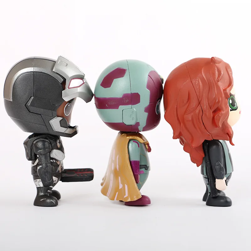 6 шт./компл. Marvel Avengers Ironman Spiderman Черная пантера Widow Vision War Machine Bubble Head автомобильные