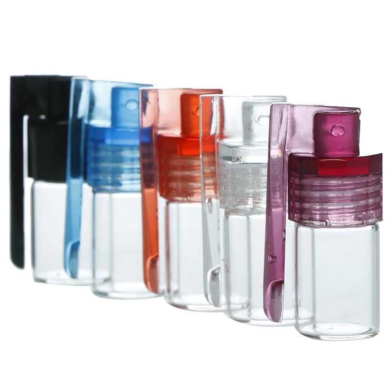 

1pc 31mm/15mm Glass Bottle Snuff Snorter Botella Bullet Rocket Acrylic Snuff.Color Random