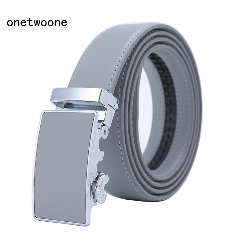 

Mens High Quality Genuine Leather Belt-Ratchet Automatic Buckle Men Belt Popular Business Blue Male Belts Luxury Free Shipping