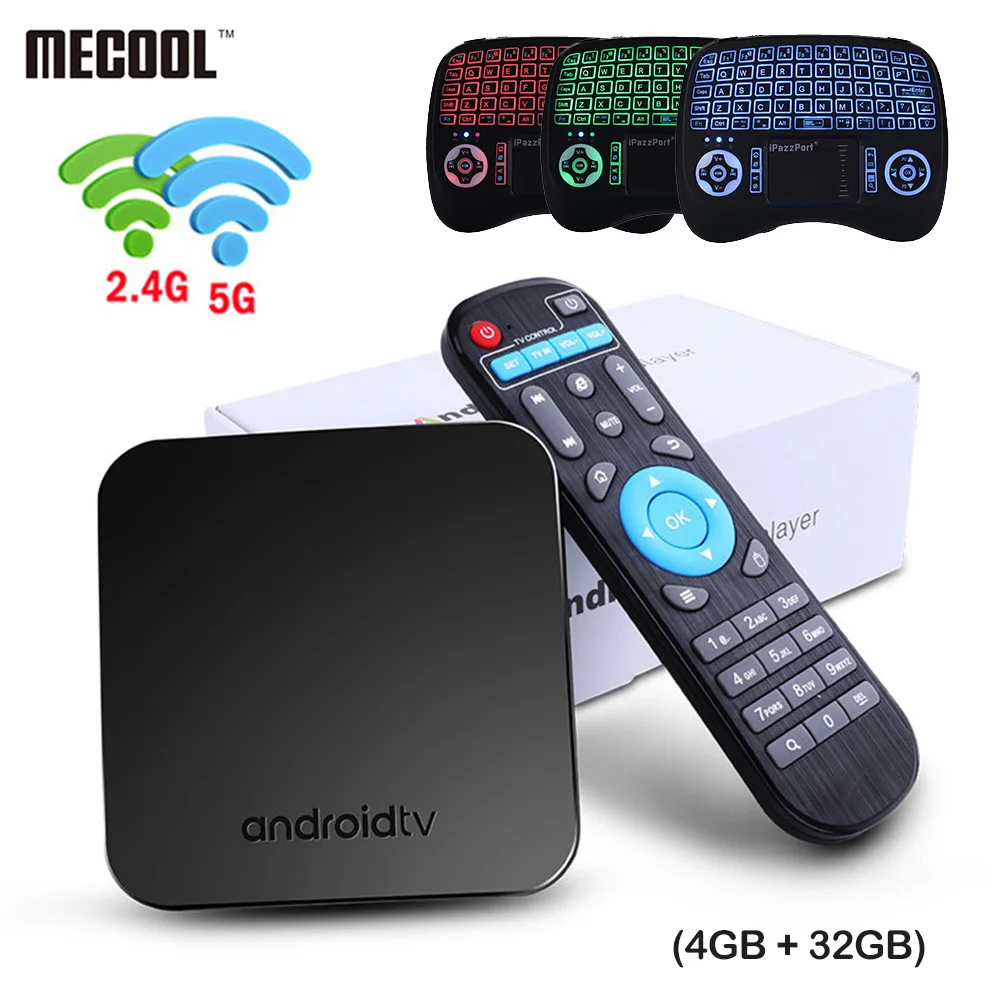 

Mecool KM9 Android 9.0 Smart TV Box Amlogic S905X2 4GB DDR4 RAM 32GB ROM 2.4G/5G WiFi Bluetooth 4.1 4K Set Top Box Media Player