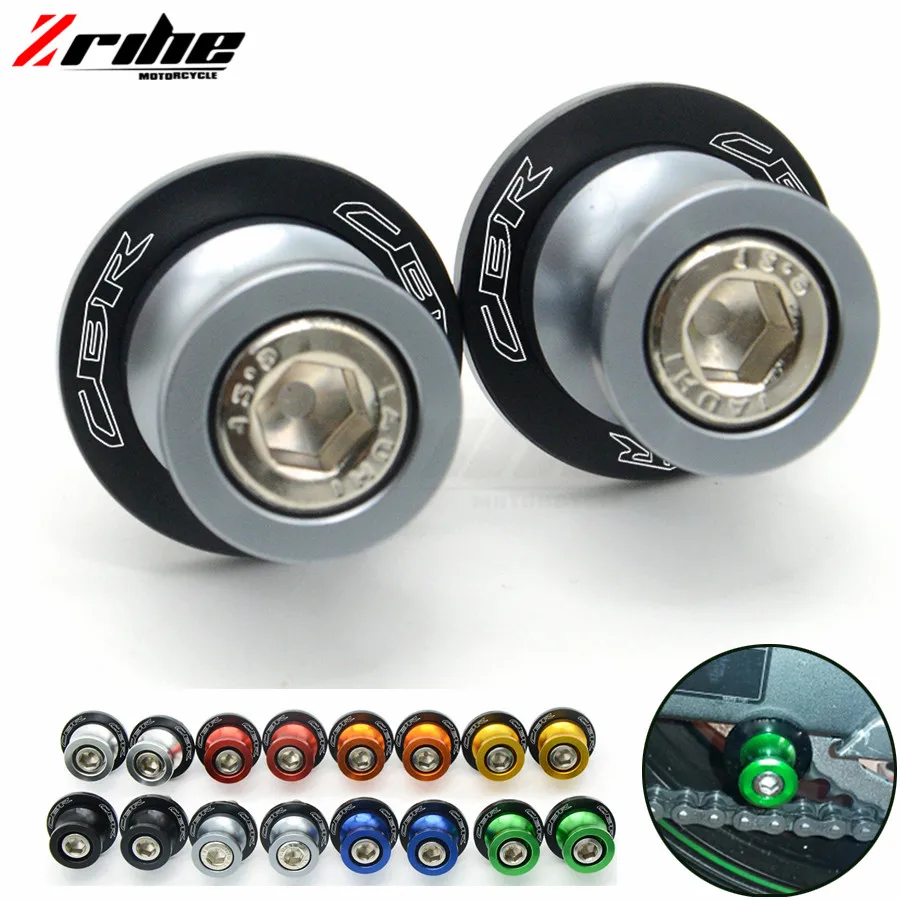 

For M8 with LOGO CNC Motorcycle stand screws Swingarm Spools slider Universal For Honda CBR 600 900 954 1000 RR hornet 600