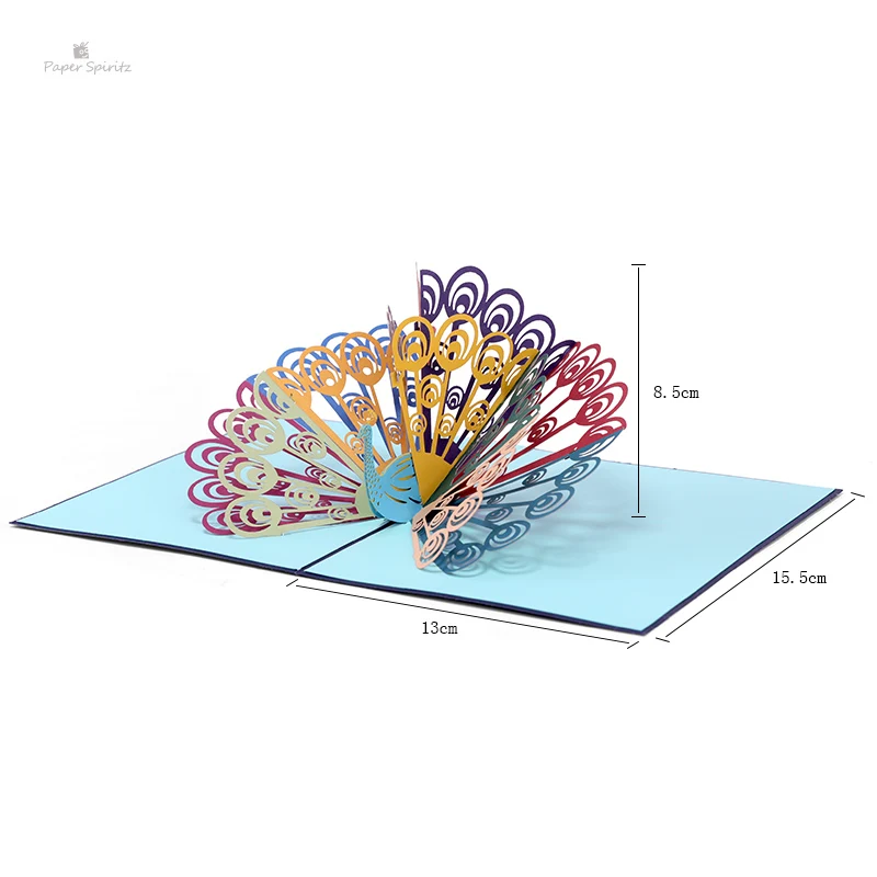 3D карты день рождения Спасибо карты подарок поздравительные открытки Винтаж вырезание из бумаги всплывающие лазерные резки Павлин настроить приглашения