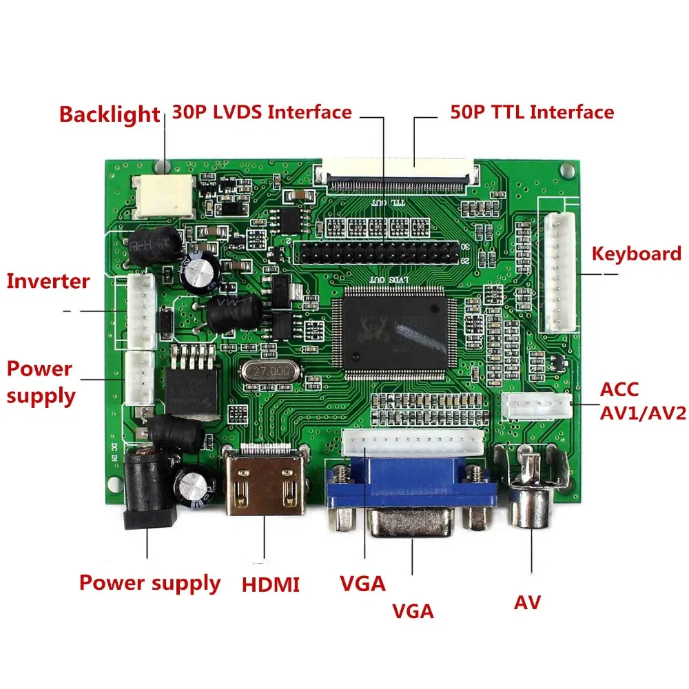  HDMI+VGA+2AV Lcd Controller Drive Board +12.3 inch 1280*480 LQ123K1LG03 LCD Panel