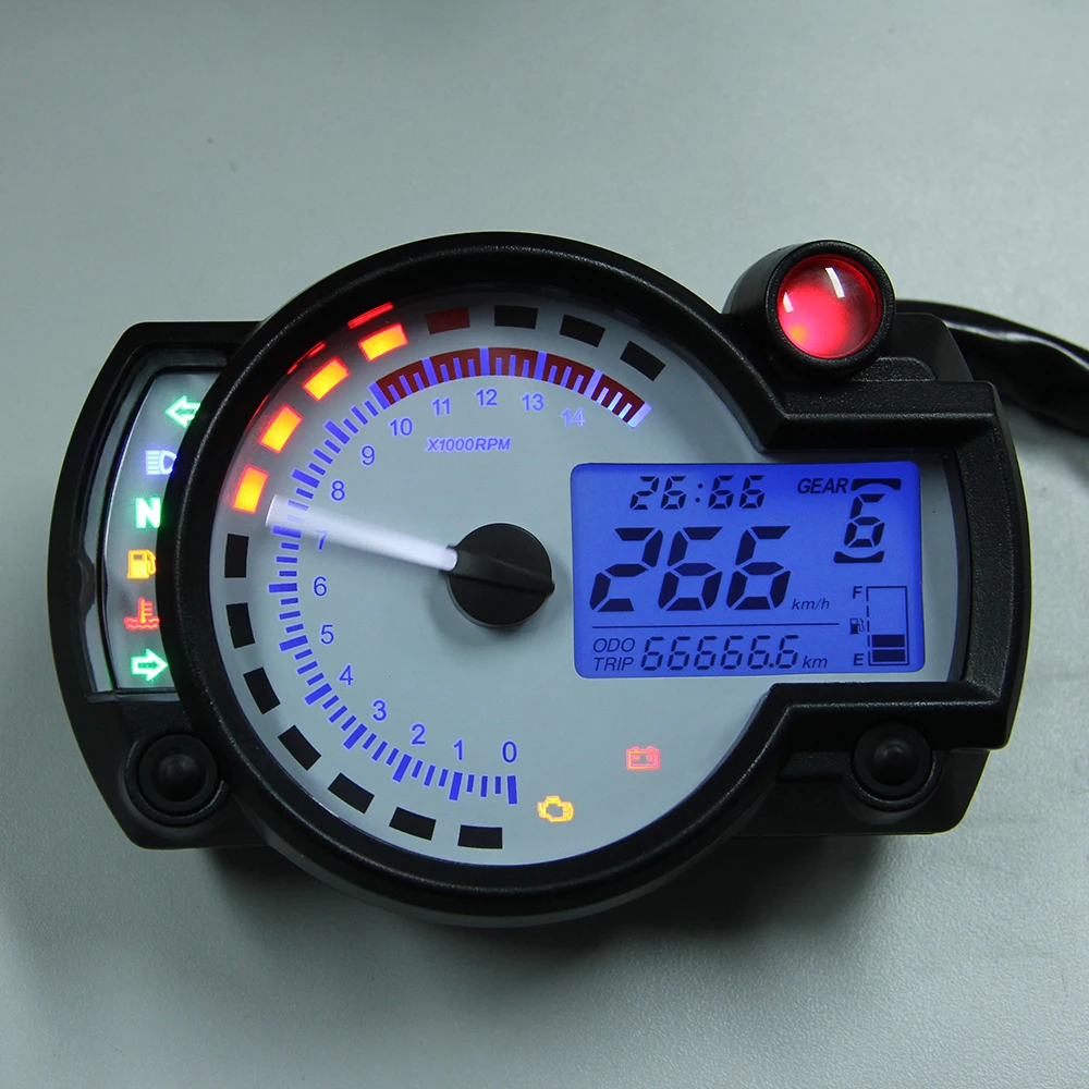 30pcs Universal Motorcycle Meter Multifunction Lcd Digita Tachometer