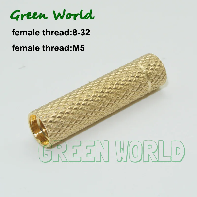 Green World 1 шт./лот адаптер из твердой латуни, внутренняя резьба M5, внутренняя резьба 8-32