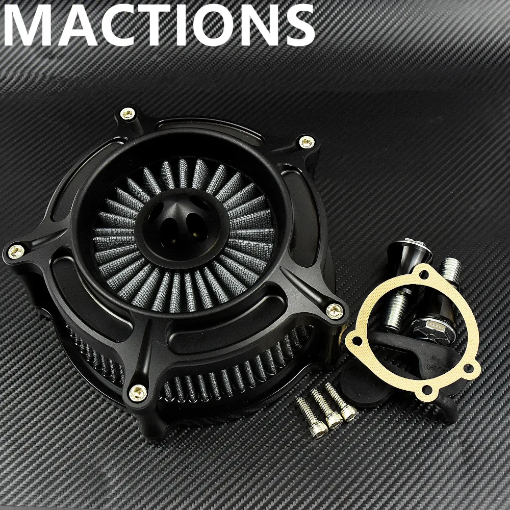 Matte Black Turbine Spike Air Filter Air Cleaner Intake For Harley Sportster 883 1200 XL 48 72 2004-2019