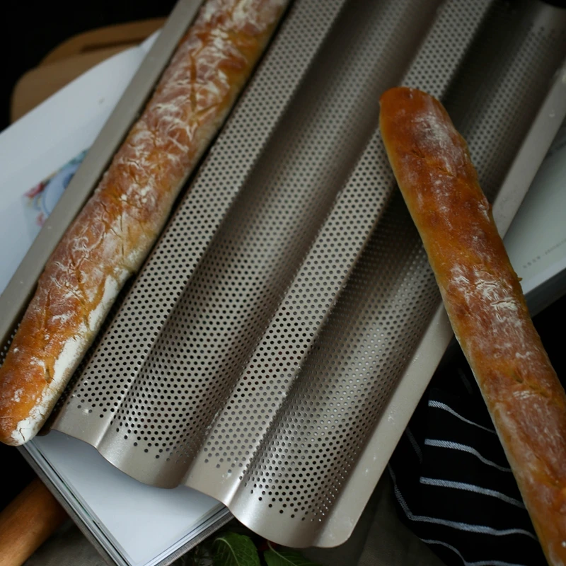 Buy French bread baking oven with gold frame wavy