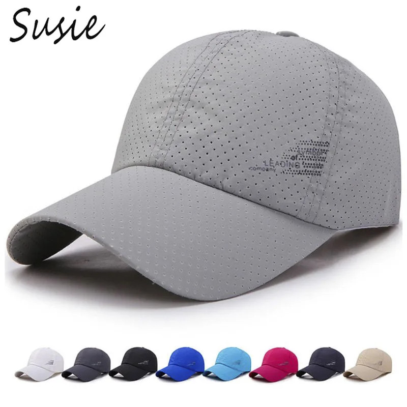 

Men Women Summer Quick Dry Baseball Cap Solid Color Hollow Out Leisure Mesh Breathable Adjustable Sunshade Outdoor Sun Hat